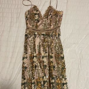 Aqua Embroidered Dress